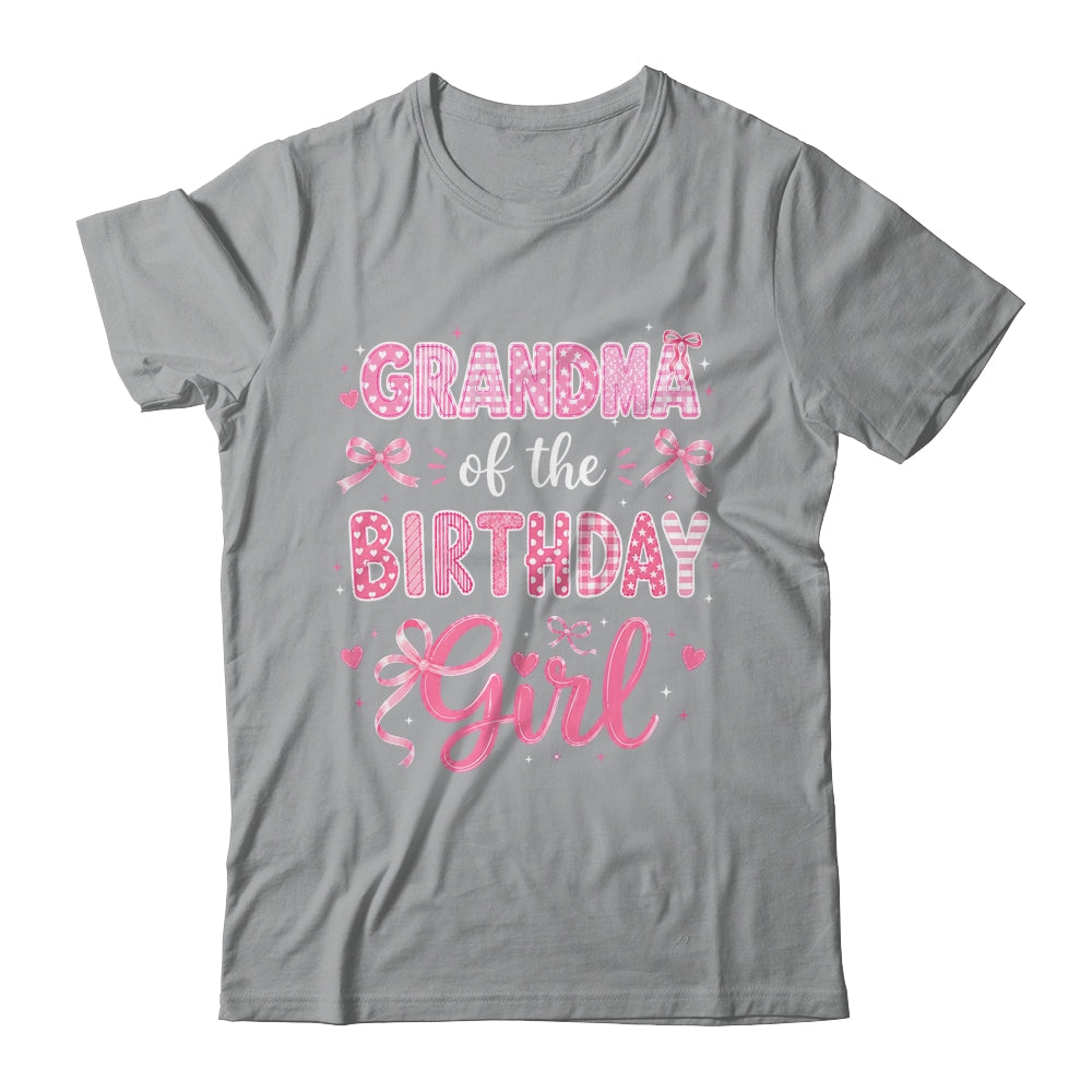 Grandma Of The Birthday Girl Matching Pink Coquette Bow Shirt & Hoodie | siriusteestore
