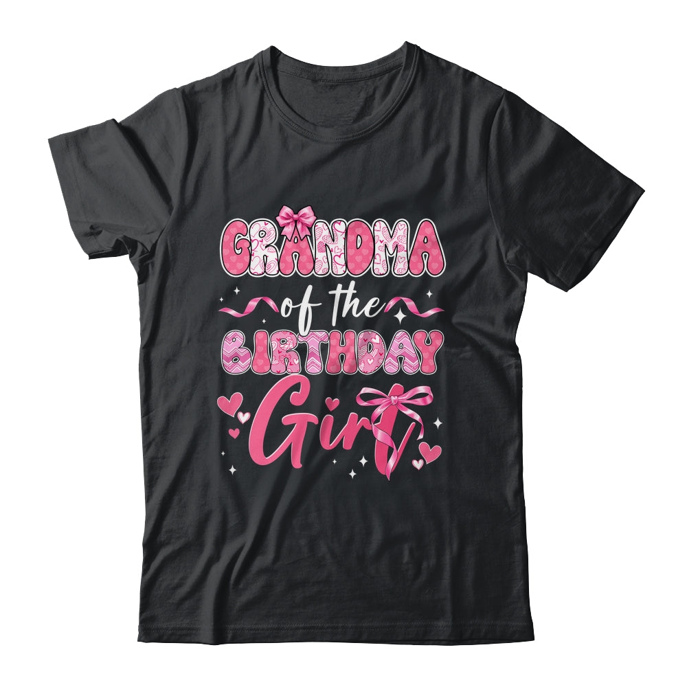 Grandma Of The Birthday Girl Pink Coquette Bow Family Shirt & Hoodie | siriusteestore
