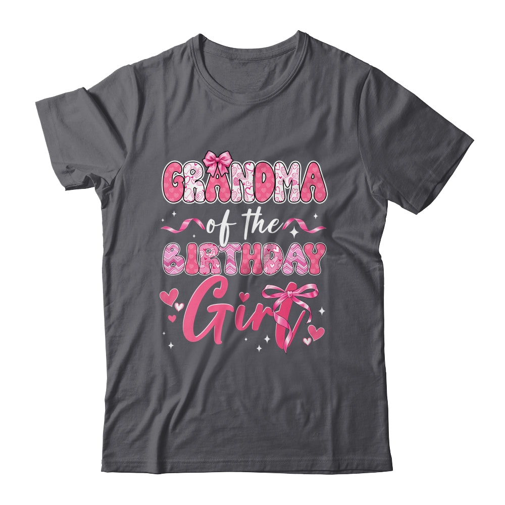 Grandma Of The Birthday Girl Pink Coquette Bow Family Shirt & Hoodie | siriusteestore