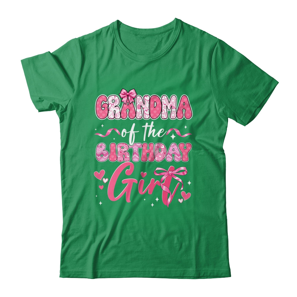 Grandma Of The Birthday Girl Pink Coquette Bow Family Shirt & Hoodie | siriusteestore