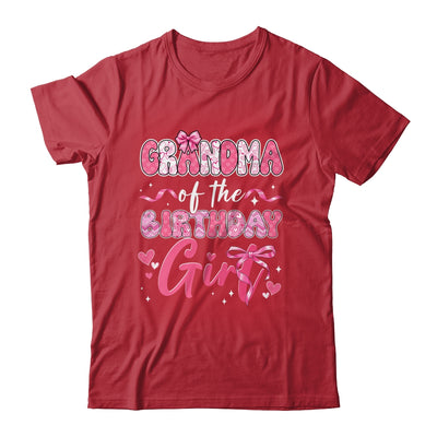 Grandma Of The Birthday Girl Pink Coquette Bow Family Shirt & Hoodie | siriusteestore