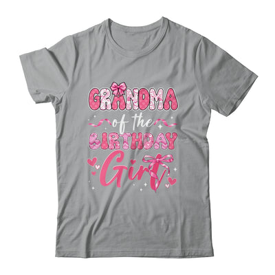 Grandma Of The Birthday Girl Pink Coquette Bow Family Shirt & Hoodie | siriusteestore