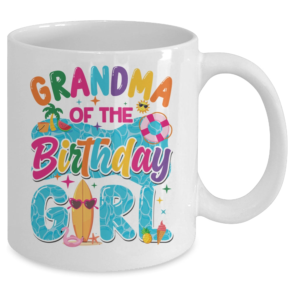 Grandma Of The Birthday Girl Pool Party Beach Family Matching Mug | siriusteestore