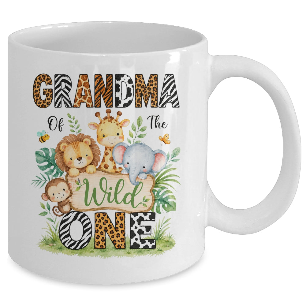 Grandma Of The Wild One First Birthday Boy Jungle Safari Mug | siriusteestore