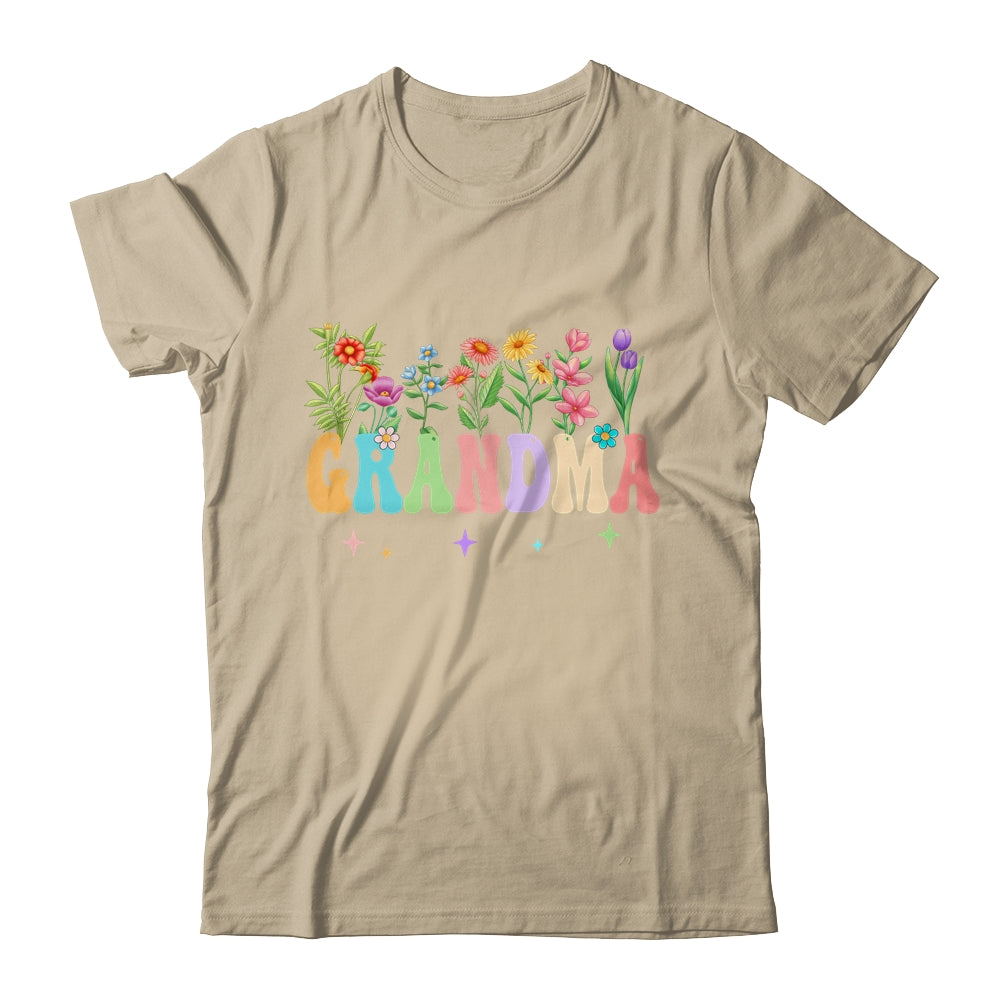 Grandma Women Wildflower Floral Design Grandma Mothers Day Shirt & Tank Top | siriusteestore