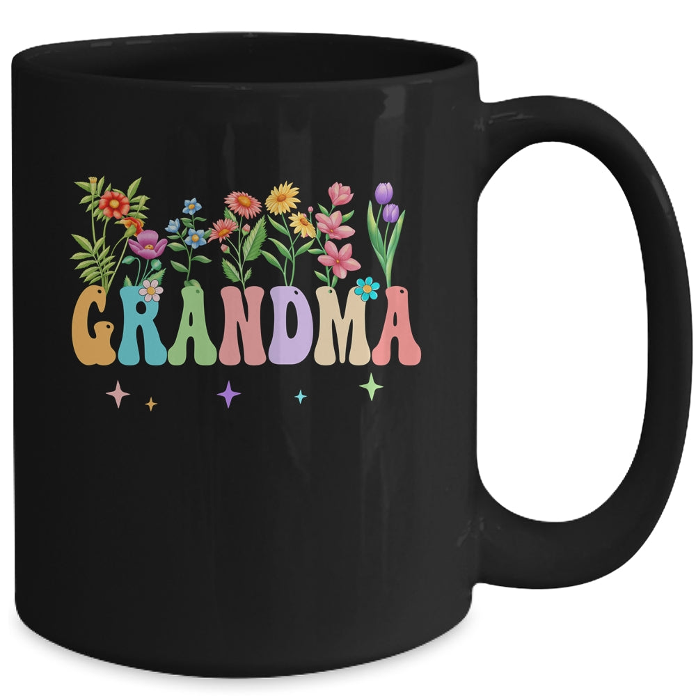 Grandma Women Wildflower Floral Design Grandma Mothers Day Mug | siriusteestore