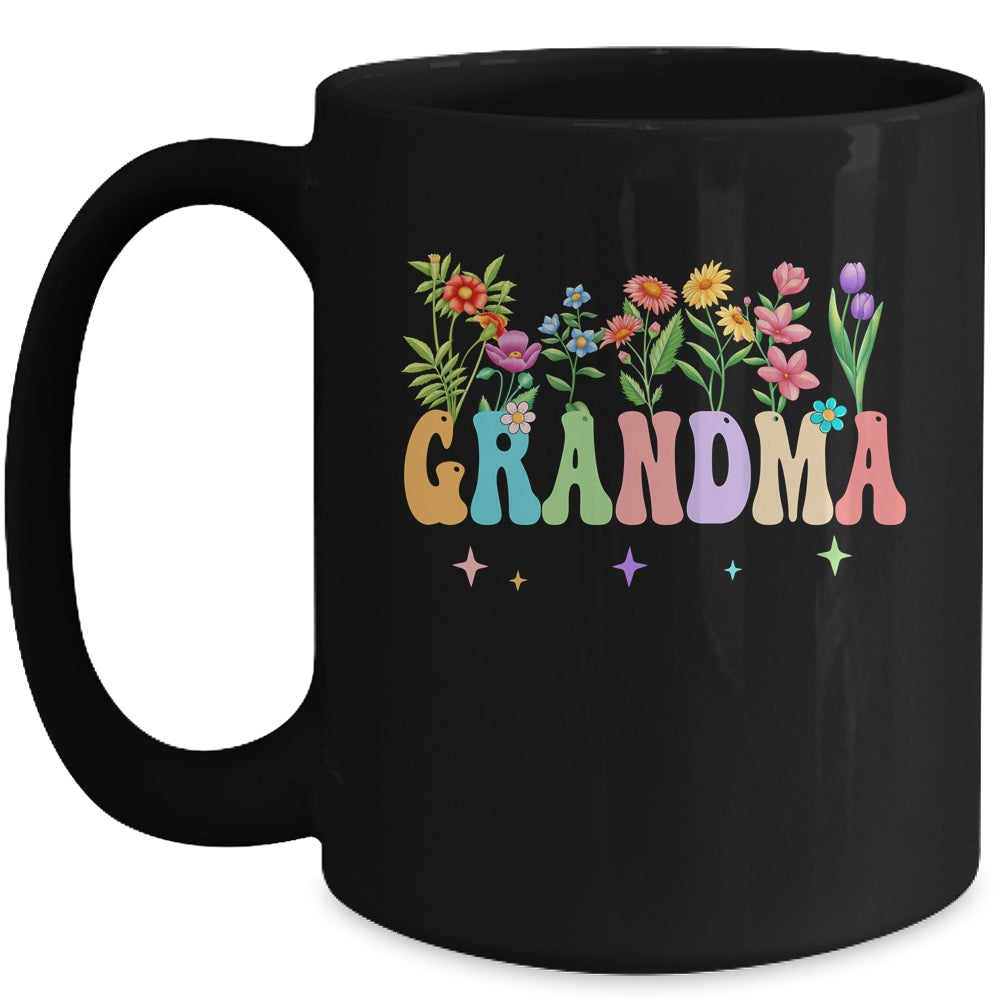 Grandma Women Wildflower Floral Design Grandma Mothers Day Mug | siriusteestore