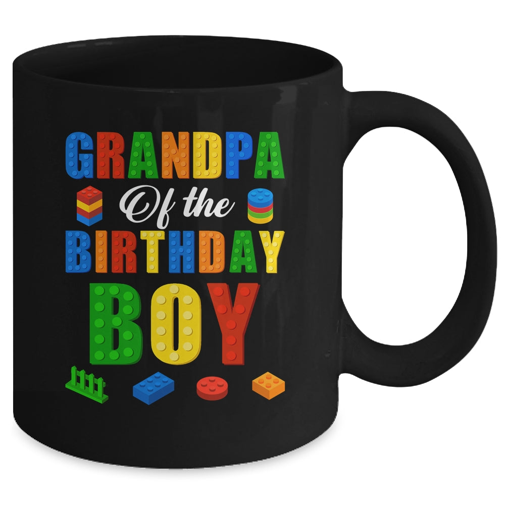 Grandpa Birthday Boy Master Builder Building Bricks Blocks Mug | siriusteestore