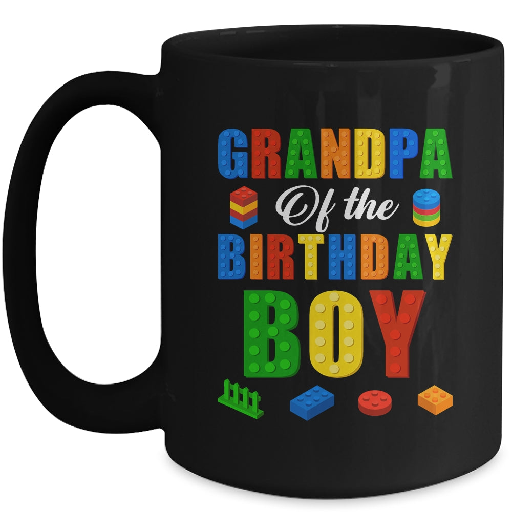 Grandpa Birthday Boy Master Builder Building Bricks Blocks Mug | siriusteestore