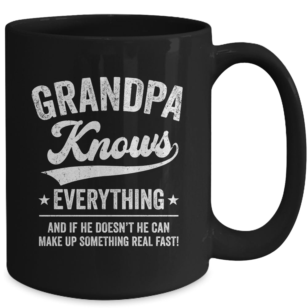 Grandpa Knows Everything Fathers Day Birthday Christmas Mug | siriusteestore