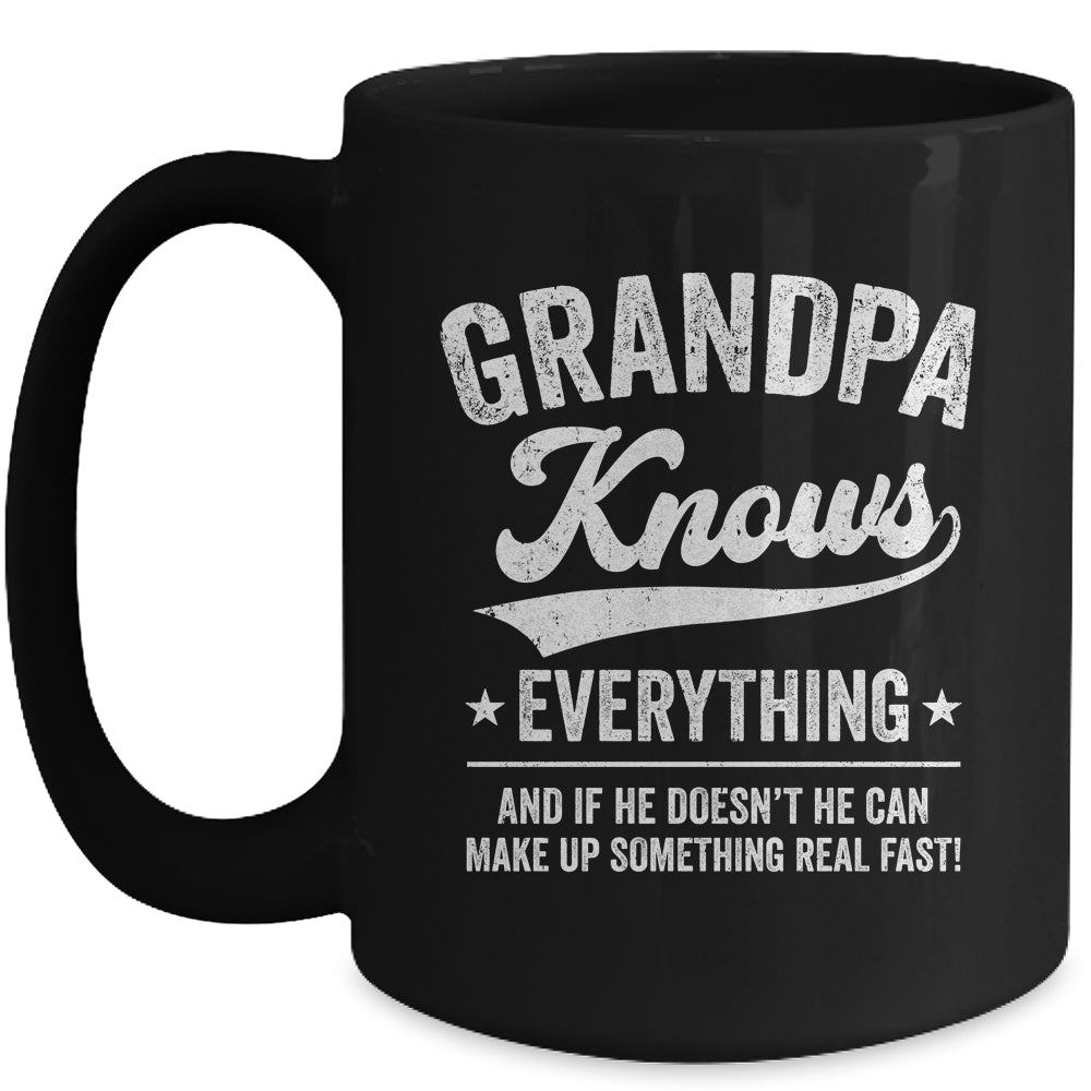 Grandpa Knows Everything Fathers Day Birthday Christmas Mug | siriusteestore