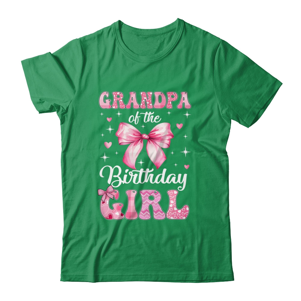 Grandpa Of Birthday Girl Coquette Bow Matching Family Shirt & Hoodie | siriusteestore