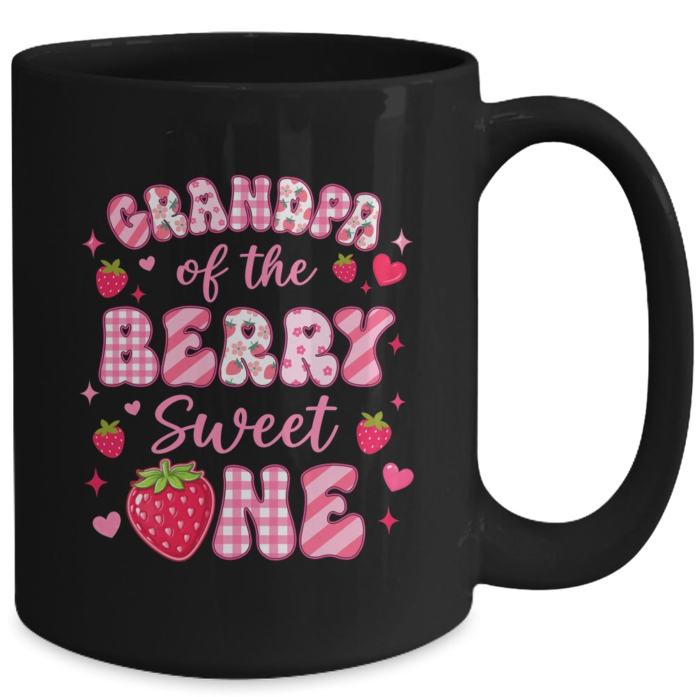 Grandpa Of The Berry Sweet One Strawberry First Birthday Mug | siriusteestore