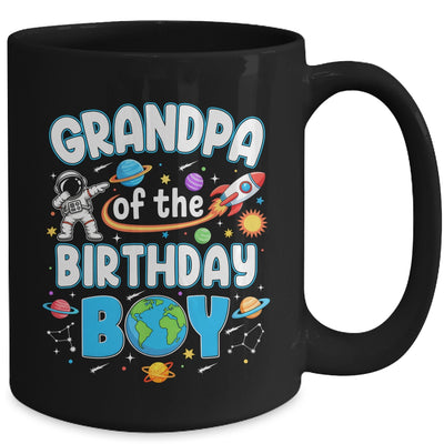 Grandpa Of The Birthday Boy Astronaut Family Space Planets Mug | siriusteestore