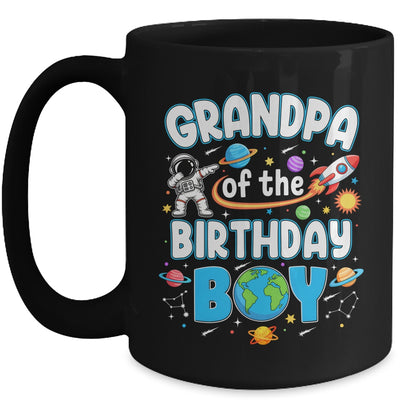 Grandpa Of The Birthday Boy Astronaut Family Space Planets Mug | siriusteestore