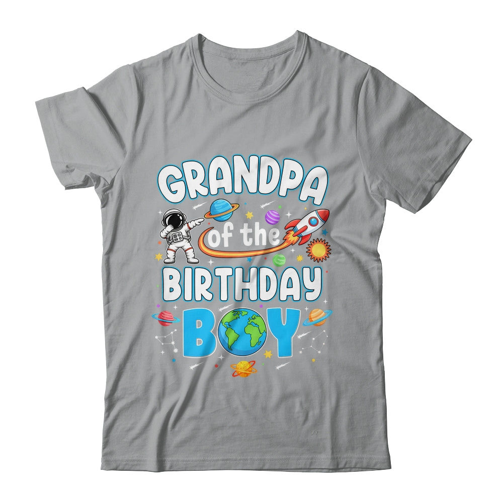 Grandpa Of The Birthday Boy Astronaut Family Space Planets Shirt & Hoodie | siriusteestore