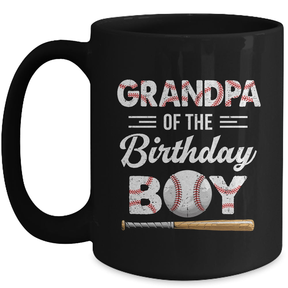 Grandpa Of The Birthday Boy Baseball Matching Family Party Mug | siriusteestore