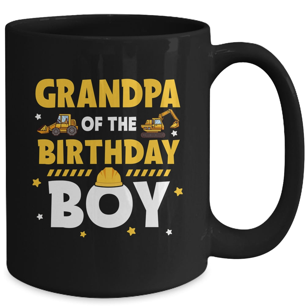 Grandpa Of The Birthday Boy Construction Worker Party Mug | siriusteestore