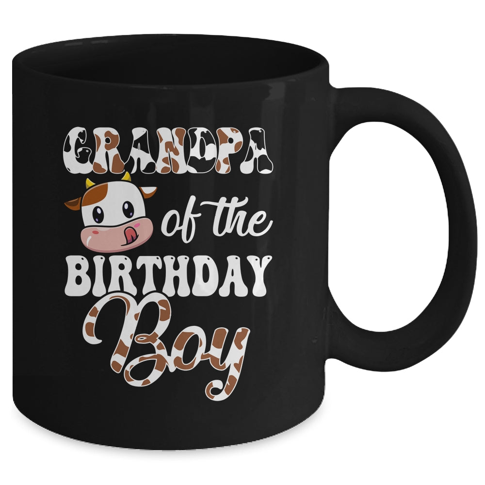 Grandpa Of The Birthday Boy Cow Farm 1st Birthday Boy Mug | siriusteestore