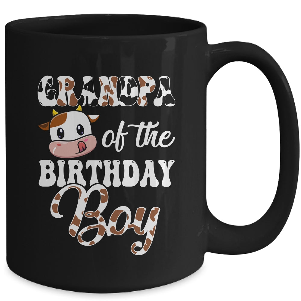 Grandpa Of The Birthday Boy Cow Farm 1st Birthday Boy Mug | siriusteestore