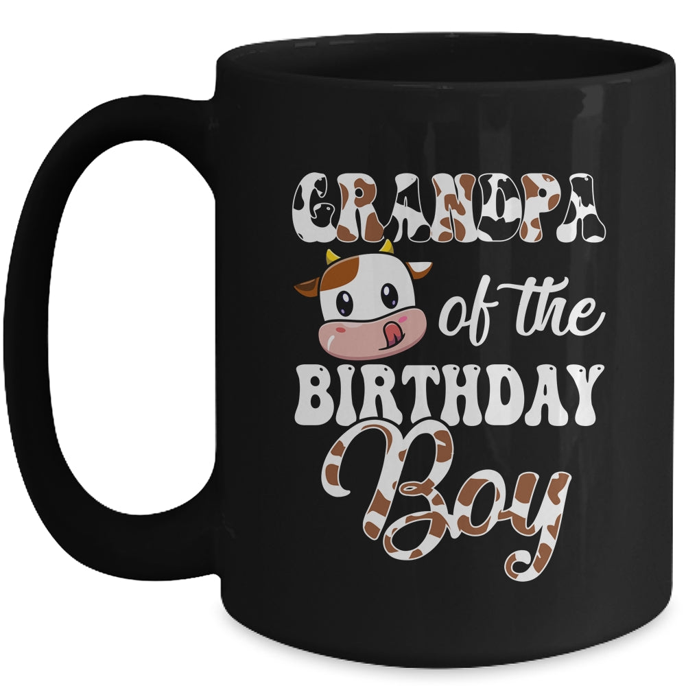 Grandpa Of The Birthday Boy Cow Farm 1st Birthday Boy Mug | siriusteestore