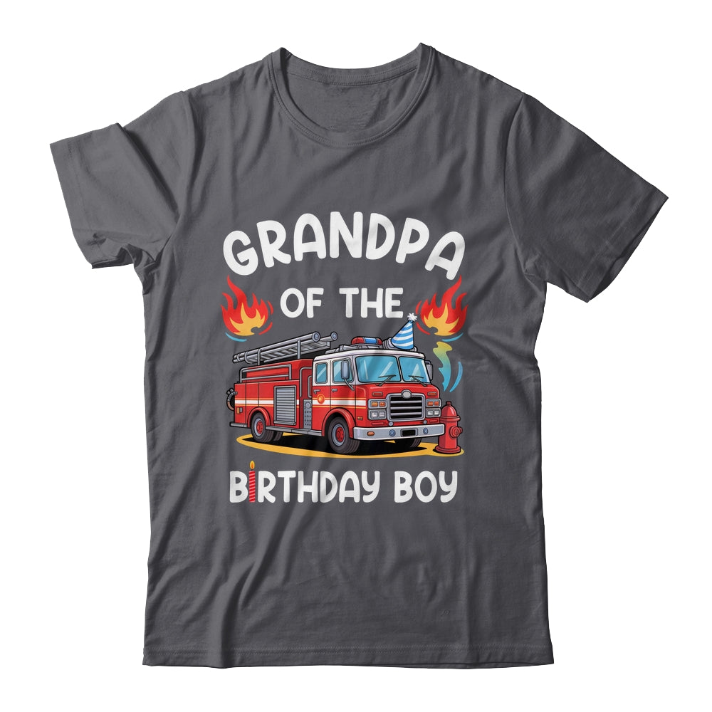 Grandpa Of The Birthday Boy Fire Truck Firefighter 1st Party Shirt & Hoodie | siriusteestore