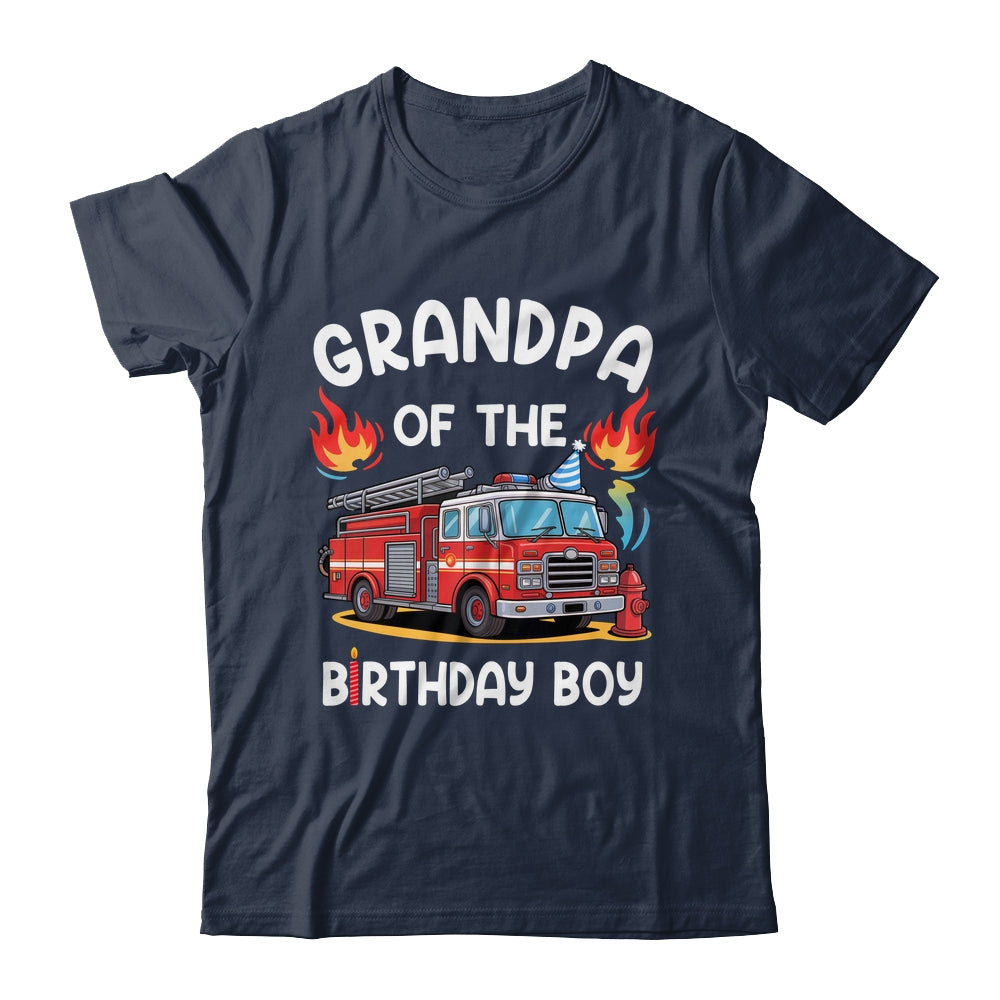 Grandpa Of The Birthday Boy Fire Truck Firefighter 1st Party Shirt & Hoodie | siriusteestore