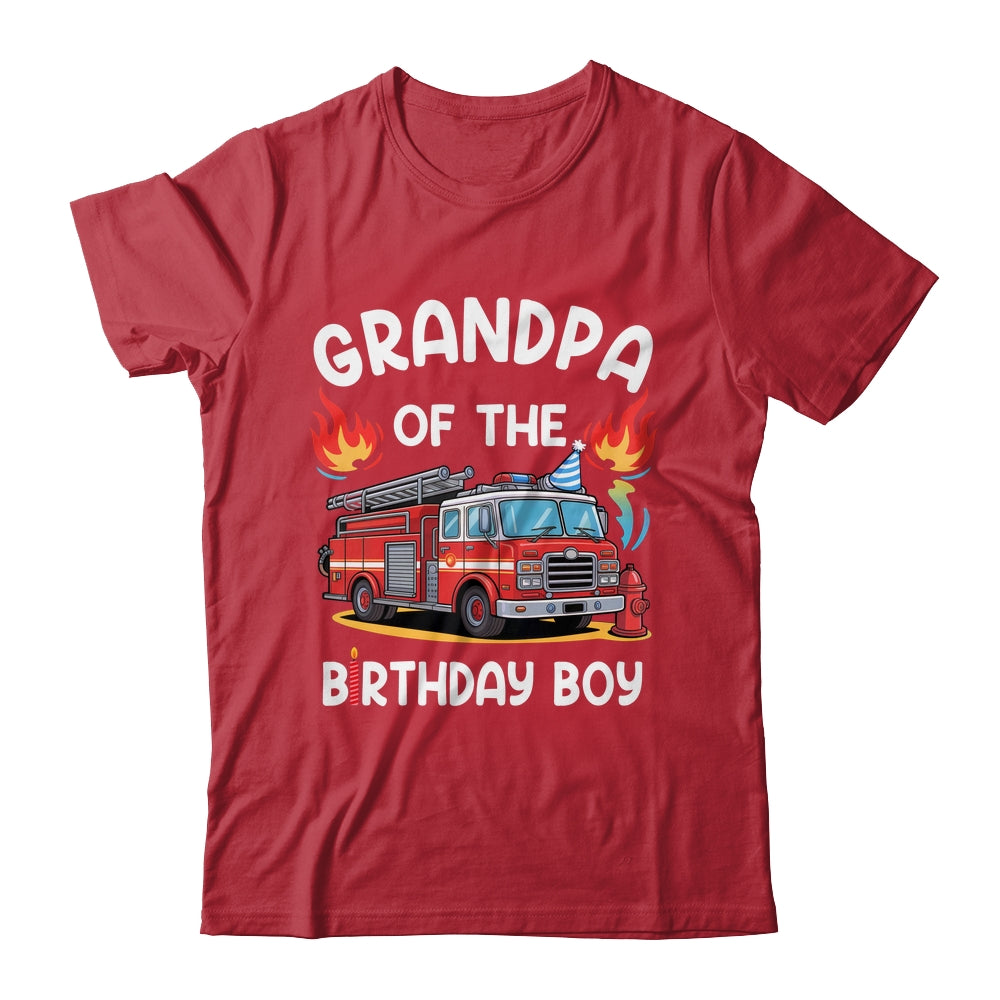 Grandpa Of The Birthday Boy Fire Truck Firefighter 1st Party Shirt & Hoodie | siriusteestore