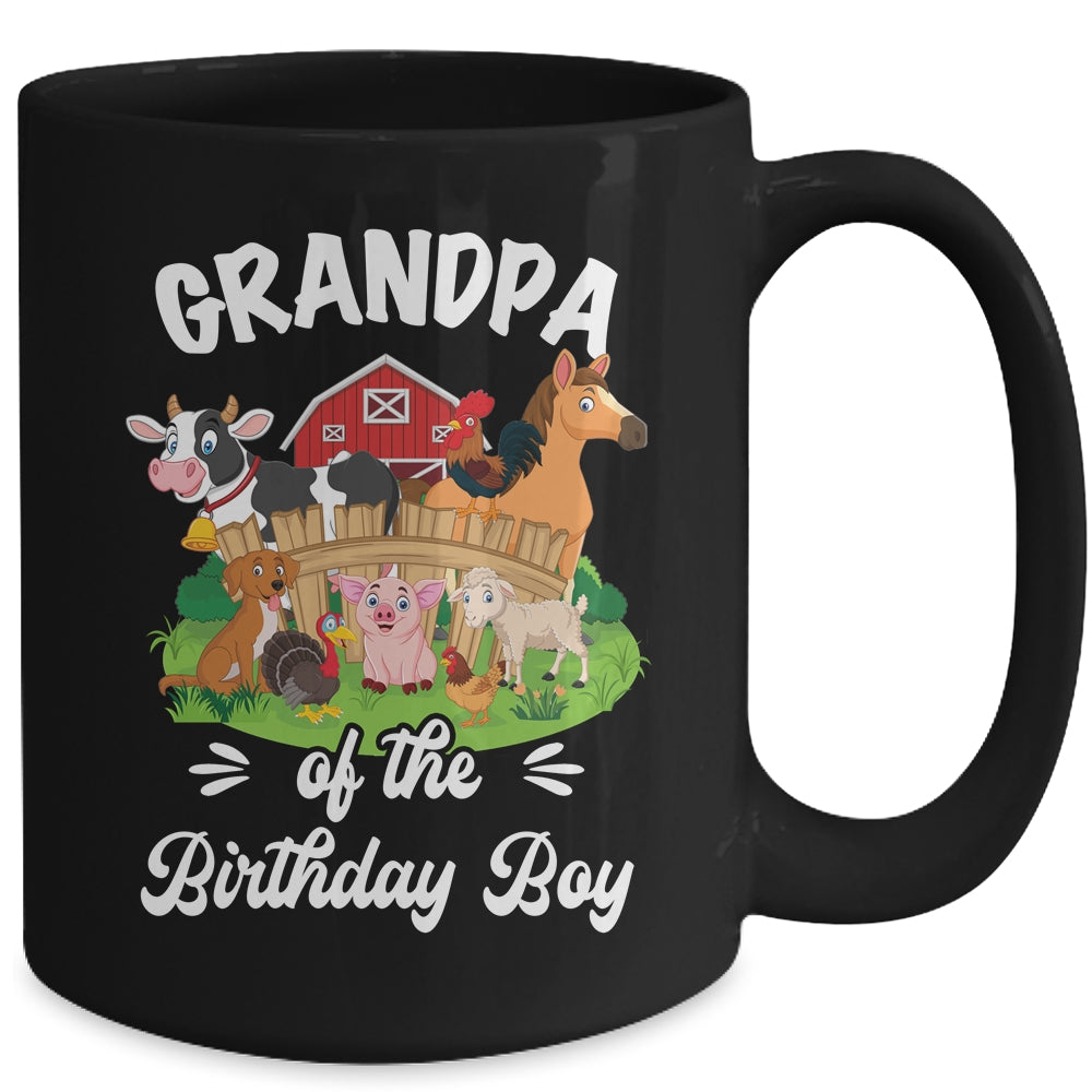 Grandpa Of The Birthday Boy Party Cow Farm 1st Birthday Party Mug | siriusteestore