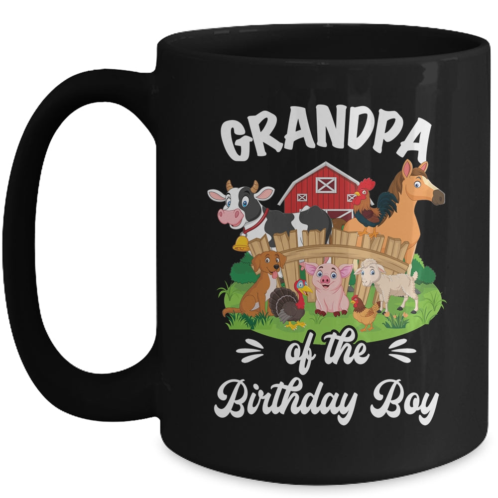 Grandpa Of The Birthday Boy Party Cow Farm 1st Birthday Party Mug | siriusteestore