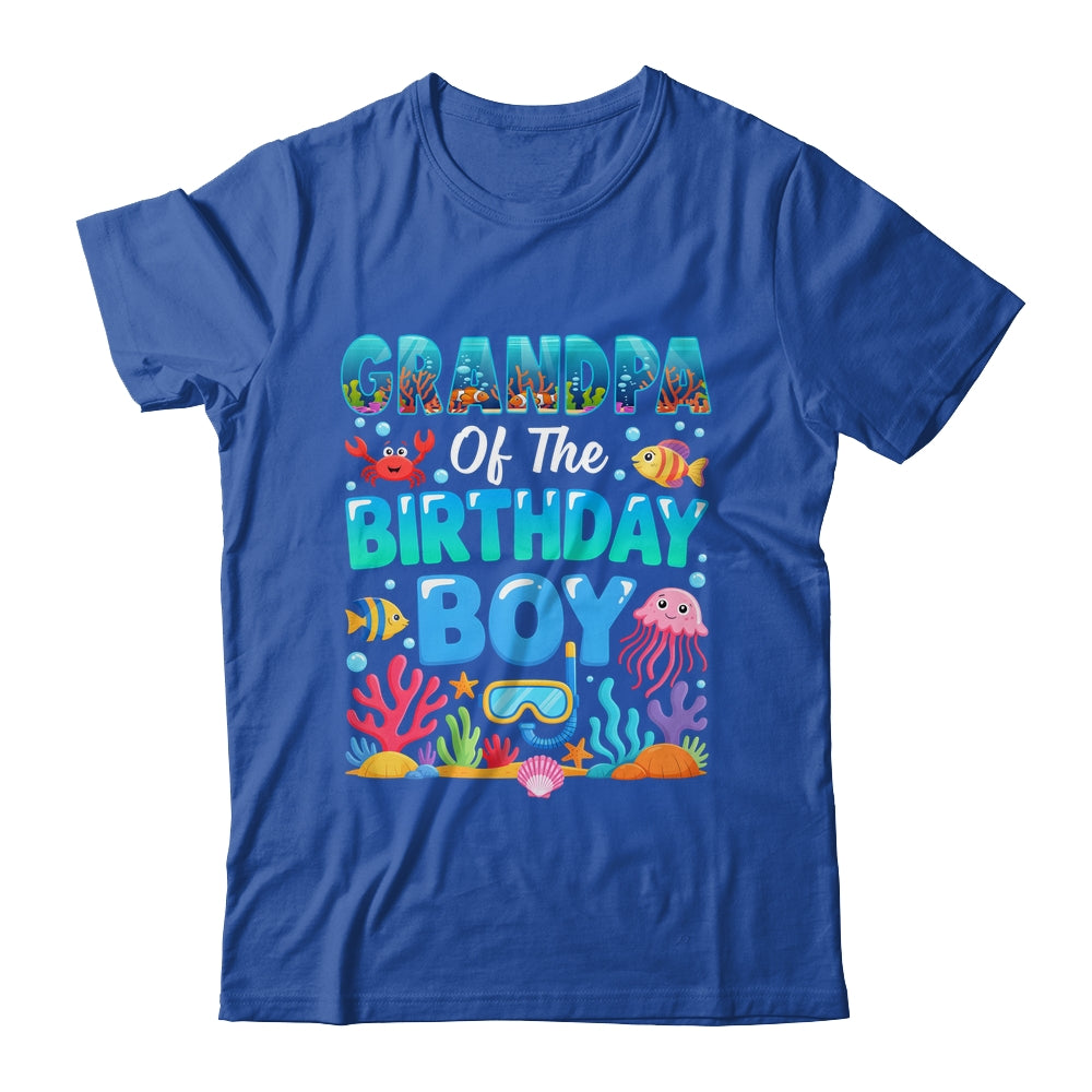 Grandpa Of The Birthday Boy Sea Animals Ocean Aquarium Shirt & Hoodie | siriusteestore