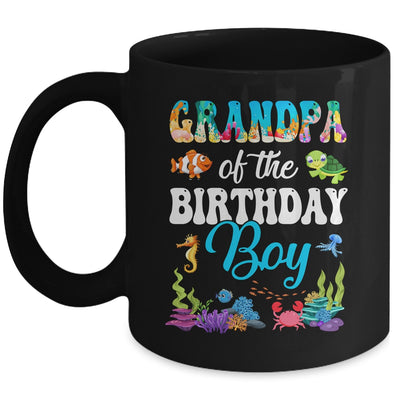 Grandpa Of The Birthday Boy Sea Fish Ocean Aquarium Party Mug | siriusteestore