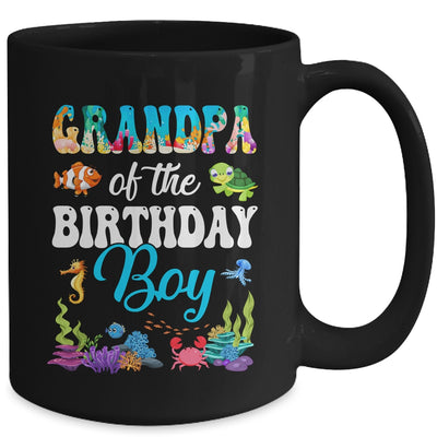 Grandpa Of The Birthday Boy Sea Fish Ocean Aquarium Party Mug | siriusteestore