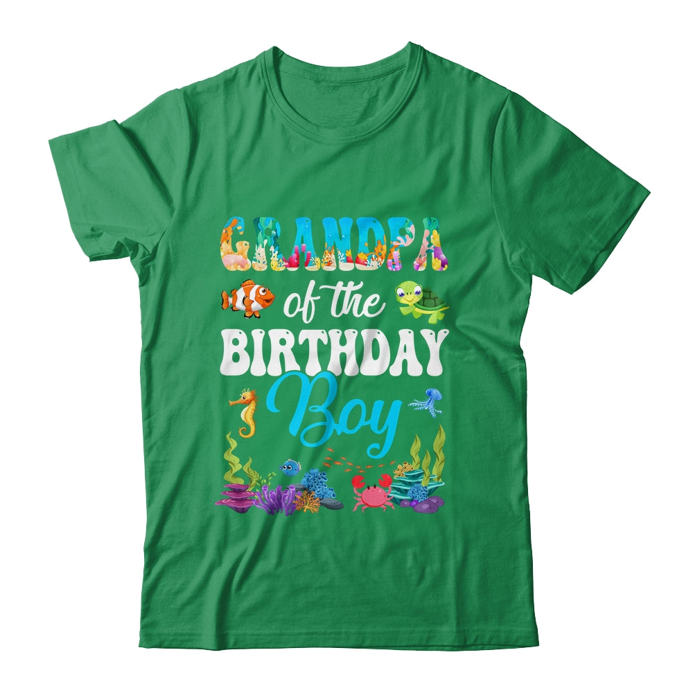 Grandpa Of The Birthday Boy Sea Fish Ocean Aquarium Party Shirt & Hoodie | siriusteestore