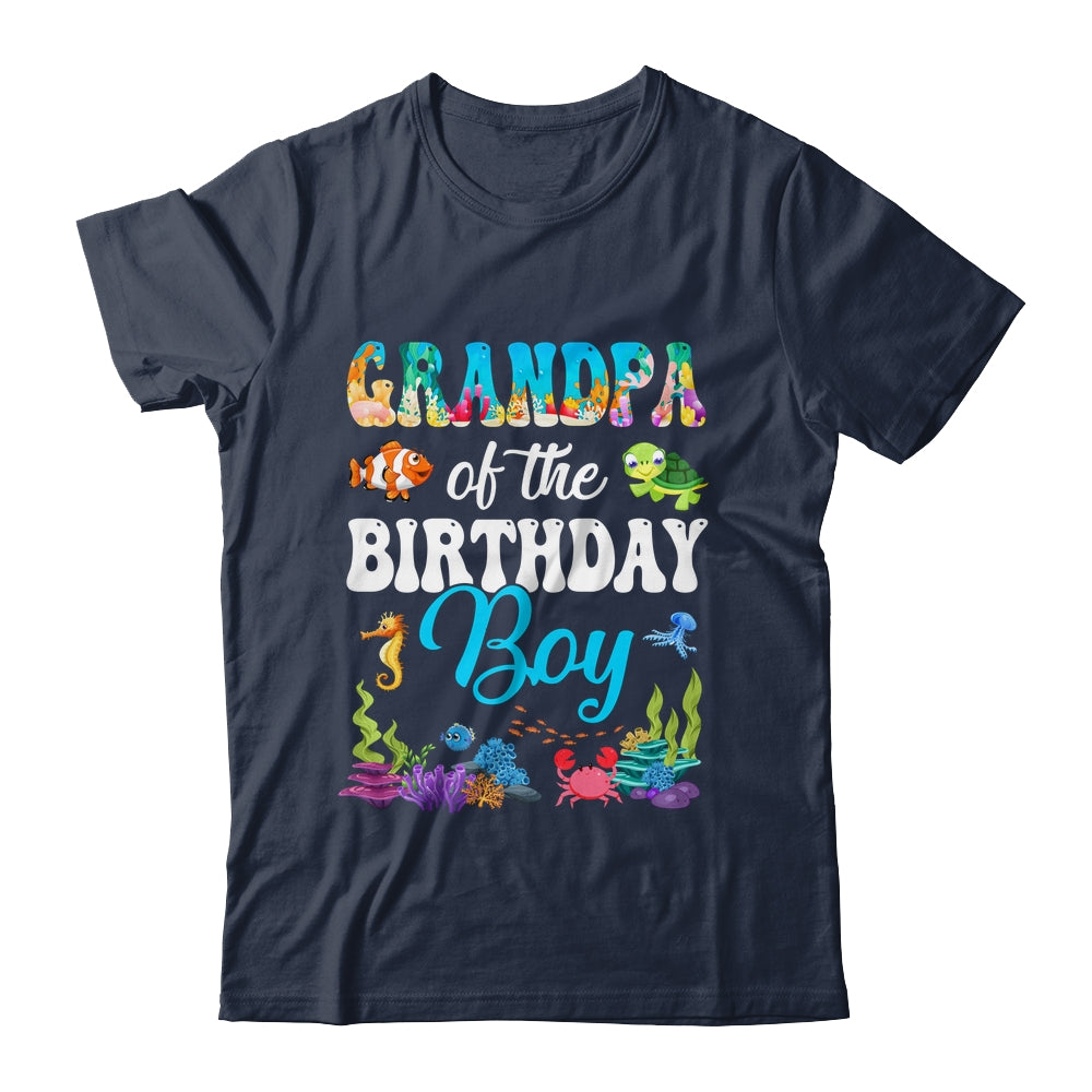 Grandpa Of The Birthday Boy Sea Fish Ocean Aquarium Party Shirt & Hoodie | siriusteestore