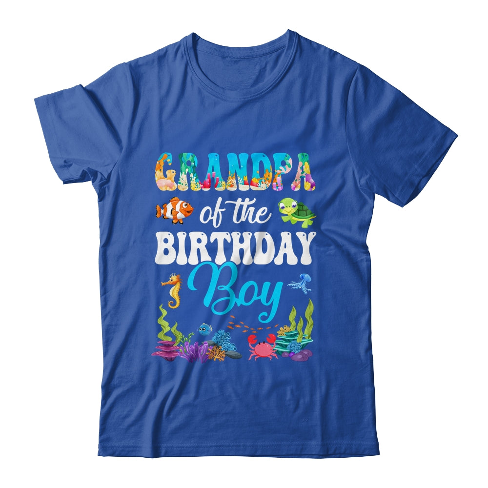 Grandpa Of The Birthday Boy Sea Fish Ocean Aquarium Party Shirt & Hoodie | siriusteestore