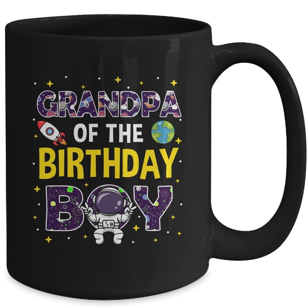 Grandpa Of The Birthday Boy Space Astronaut Birthday Family Mug | siriusteestore