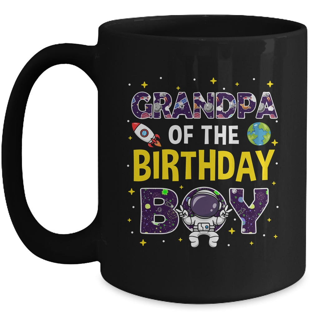 Grandpa Of The Birthday Boy Space Astronaut Birthday Family Mug | siriusteestore