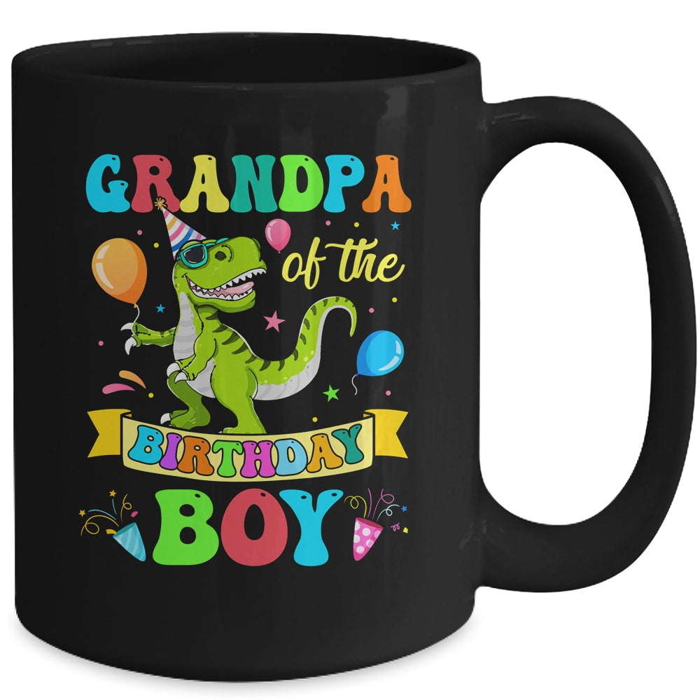 Grandpa Of The Birthday Boy T-Rex Dinosaur Birthday Party Mug | siriusteestore