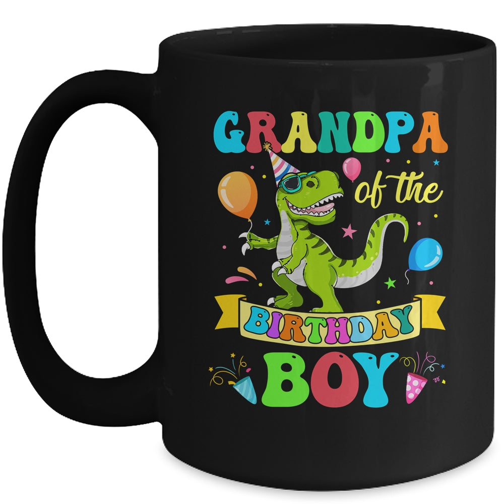 Grandpa Of The Birthday Boy T-Rex Dinosaur Birthday Party Mug | siriusteestore
