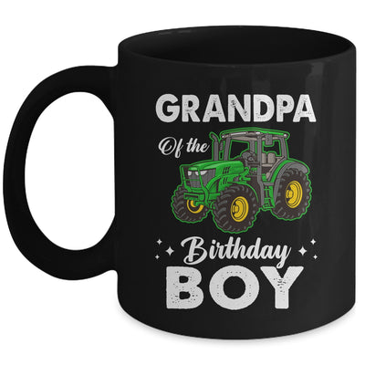 Grandpa Of The Birthday Boy Tractors Farm Party Farmer Mug | siriusteestore