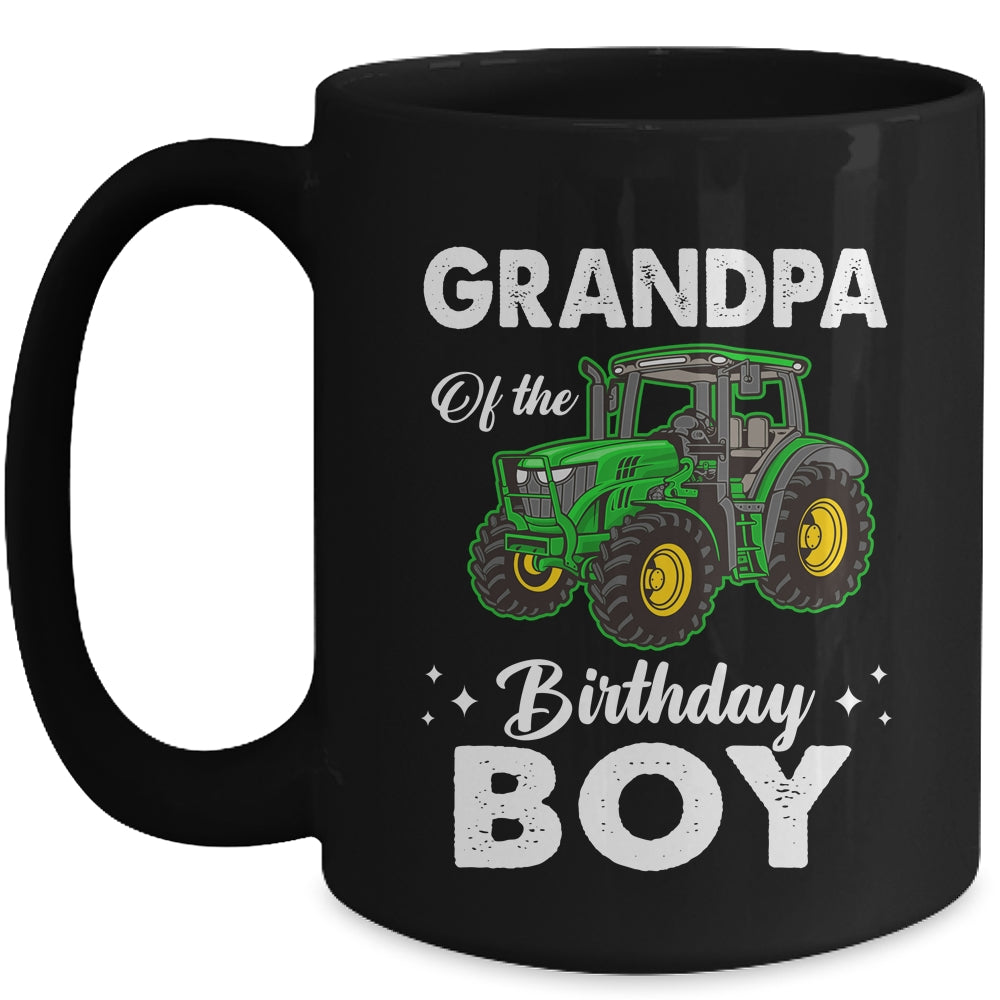 Grandpa Of The Birthday Boy Tractors Farm Party Farmer Mug | siriusteestore