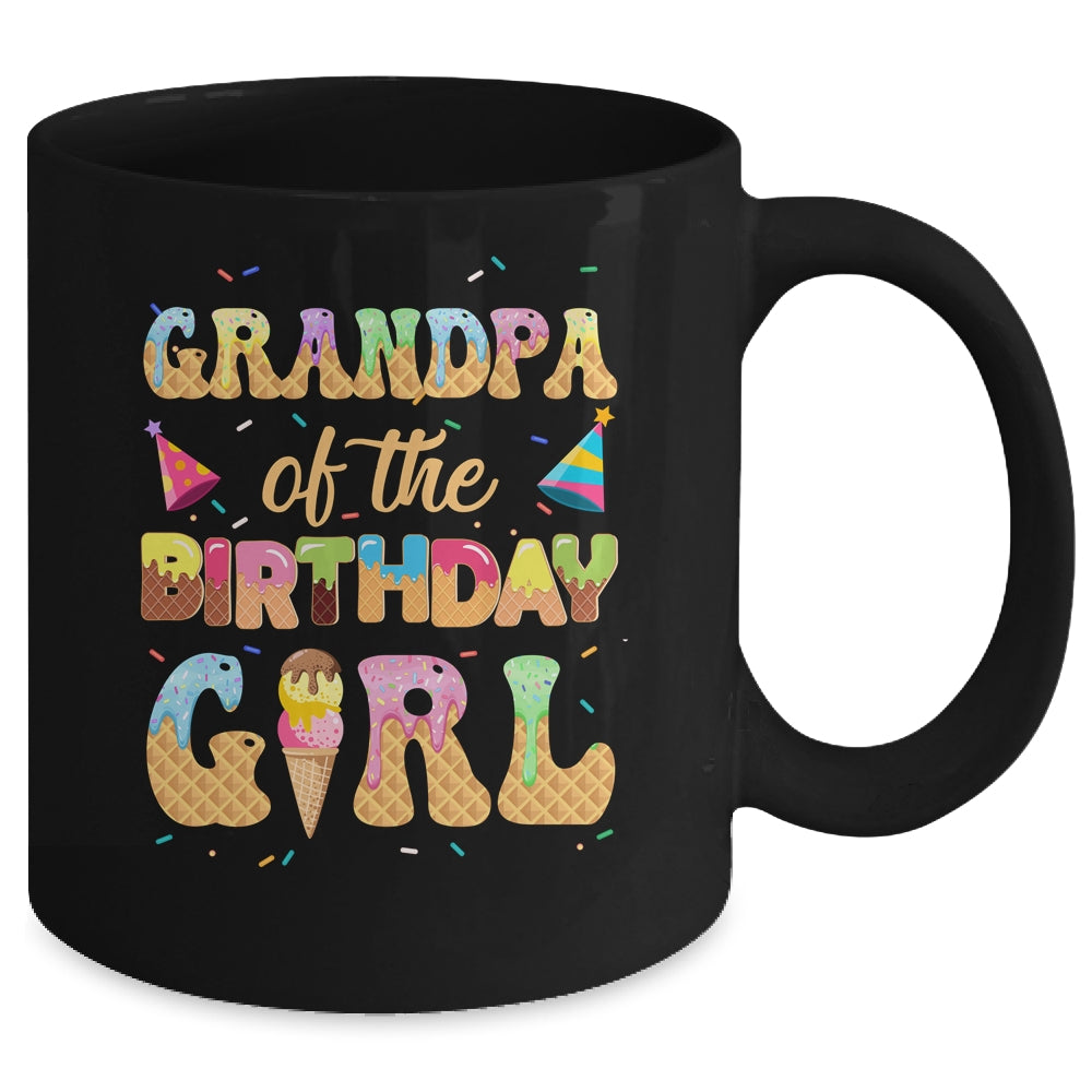 Grandpa Of The Birthday Girl 1st Ice Cream Party Family Mug | siriusteestore