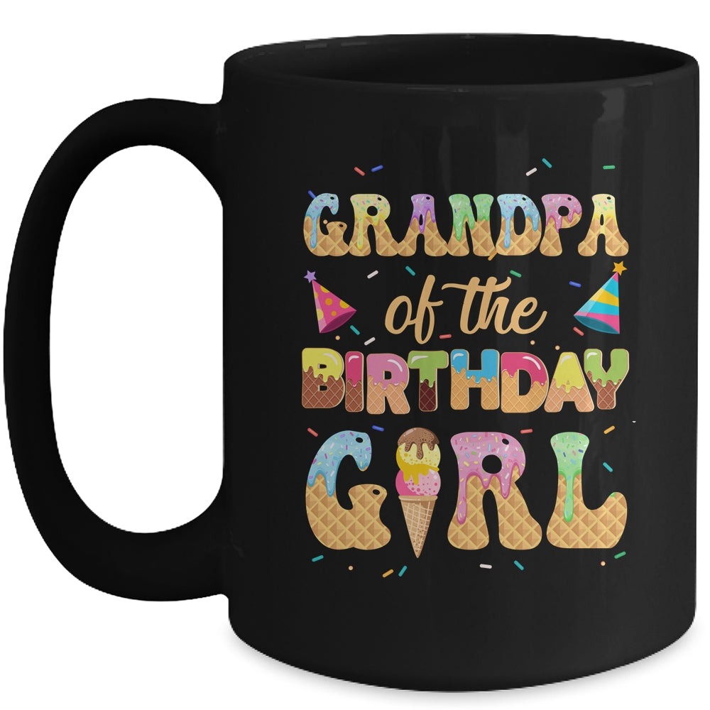 Grandpa Of The Birthday Girl 1st Ice Cream Party Family Mug | siriusteestore