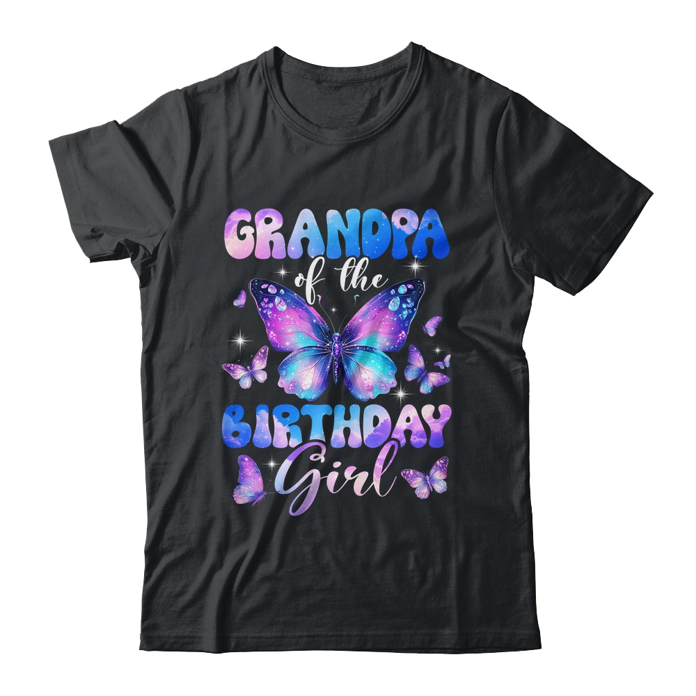 Grandpa Of The Birthday Girl Butterfly Family Matching Shirt & Hoodie | siriusteestore