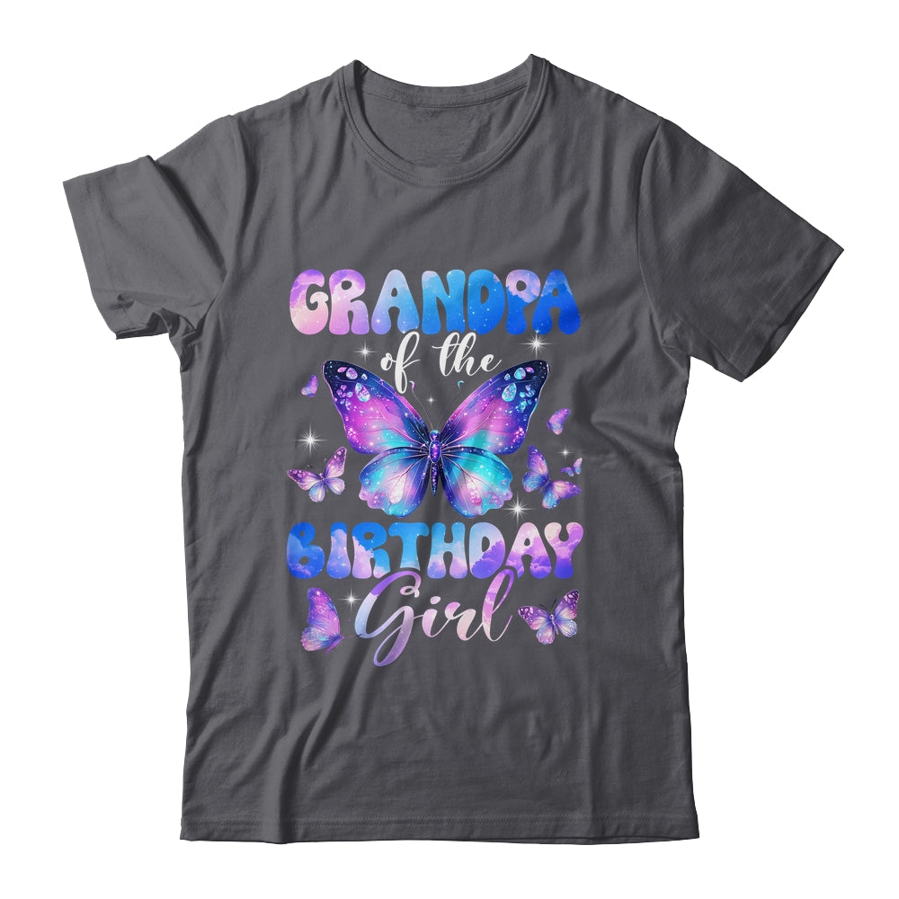 Grandpa Of The Birthday Girl Butterfly Family Matching Shirt & Hoodie | siriusteestore