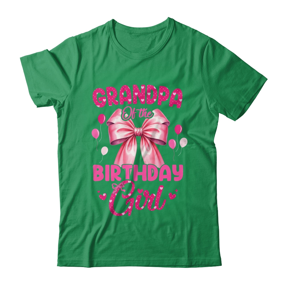 Grandpa Of The Birthday Girl Coquette Bow Matching Family Shirt & Hoodie | siriusteestore
