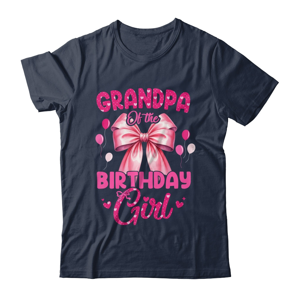 Grandpa Of The Birthday Girl Coquette Bow Matching Family Shirt & Hoodie | siriusteestore