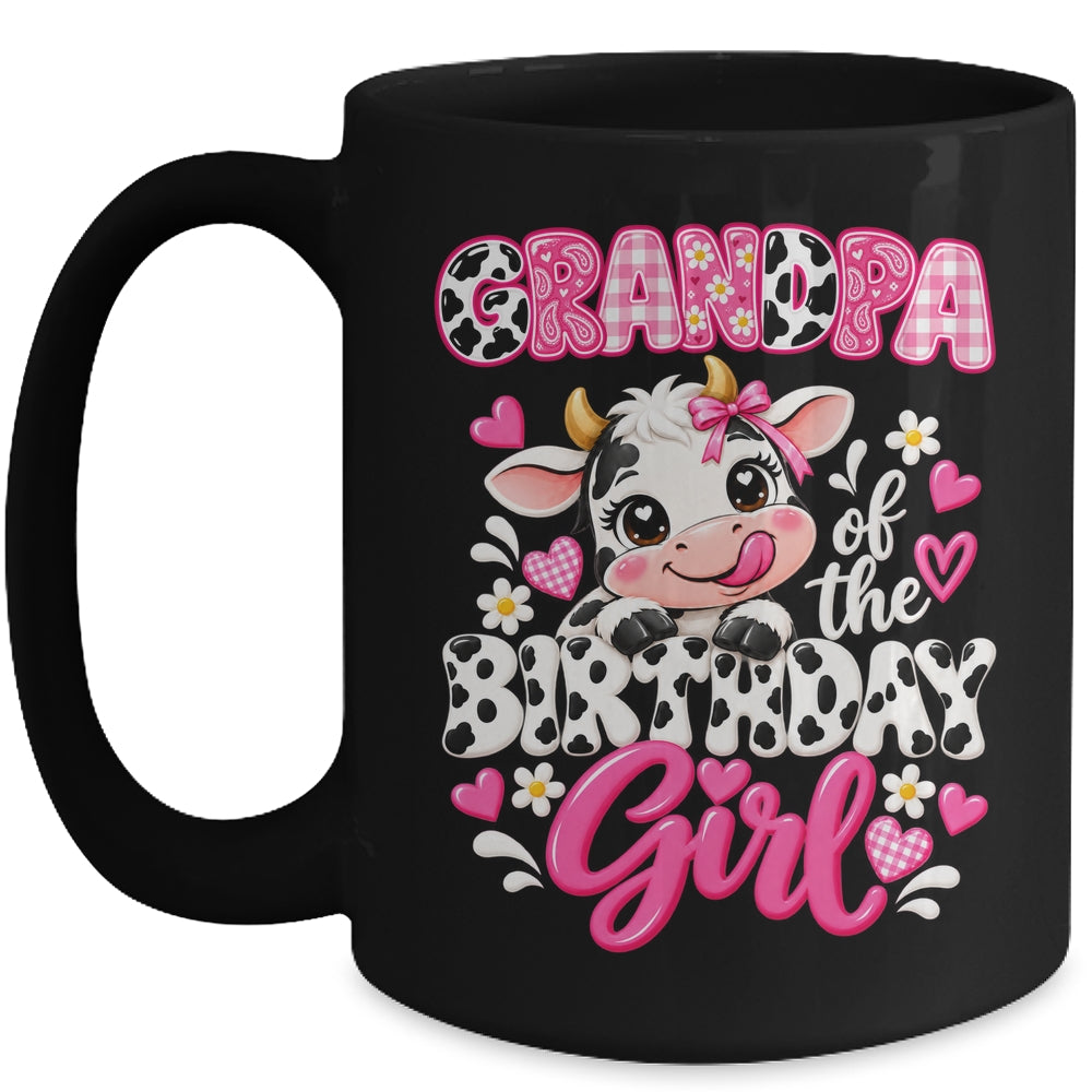 Grandpa Of The Birthday Girl Cow 1St Birthday Family Farm Mug | siriusteestore