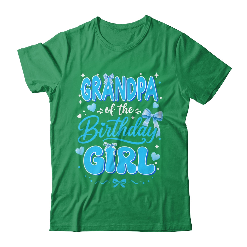 Grandpa Of The Birthday Girl Family Coquette Bow Blue Cute Shirt & Hoodie | siriusteestore